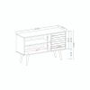 Manhattan Comfort Liberty 42.52" Mid-Century Modern TV Stand with 2 Shelves and 1 Door in White and Aqua Blue - Default Title