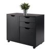 Halifax Wide Storage Cabinet; 2-Drawer; Filing Cabinet; Black - 20431