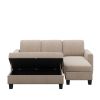 [VIDEO provided] 81.1*76.3*35" Reversible Sectional Couch with Storage Ottoman L-Shaped Sofa,Sectional Sofa with Chaise,Nailheaded Textured Fabric 3 p