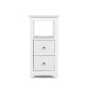 Transitional Nightstand with USB Charging Station, Wooden End Table Bedside Table, 2-Drawer Home&Kitchen Storage Cabinet - white