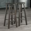 Element 2-Pc Square Leg Bar Stool Set; Oyster Gray - 16270