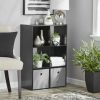 6-Cube Storage Organizer 3-Tier Bookcase Display Shelf for Home Office - Black