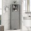 Tall Bathroom Corner Cabinet; Freestanding Storage Cabinet with Doors and Adjustable Shelves; MDF Board; Gray - Gray