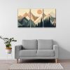 3 Panels Framed Abstract Wood Grain Boho Style Mountain & Forest Canvas Wall Art Decor,3 Pieces Mordern Canvas Decoration Painting for Office,Dining r