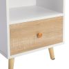 2 of Bedside Cupboard with 1 Drawer and Short Legs;  End Table with Storing Shelf;  Indoors XH - White