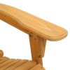 Folding Wooden Adirondack Lounger Chair with Natural Finish - Natural Wooden