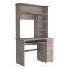 Tucson 2 Piece Office Set, Bookcase + Desk , Light Gray - Light Gray