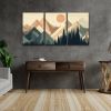 3 Panels Framed Abstract Wood Grain Boho Style Mountain & Forest Canvas Wall Art Decor,3 Pieces Mordern Canvas Decoration Painting for Office,Dining r