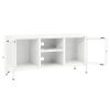 TV Stand White 41.3"x13.8"x20.5" Steel and Glass - White