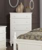 Classic Traditional White Finish 5 Drawers Storage Chest 1pc Decorative Accents Wooden Bedroom Furniture Turned Feet - as Pic