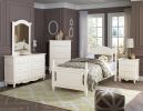 Classic Traditional White Finish 5 Drawers Storage Chest 1pc Decorative Accents Wooden Bedroom Furniture Turned Feet - as Pic