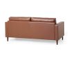 Mirod Comfy 3-seat Sofa with Wooden Legs, PU, for Living Room and Study - as Pic