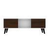 Manhattan Comfort Doyers 53.15 Mid-Century Modern TV Stand in White and Nut Brown - Default Title