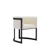 Manhattan Comfort Corso Leatherette Dining Chair with Metal Frame in Cream - Default Title