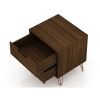 Manhattan Comfort Rockefeller 2.0 Mid-Century- Modern Nightstand with 2-Drawer in Brown - Default Title