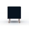 Manhattan Comfort Rockefeller 1.0 Mid-Century- Modern Nightstand with 1-Drawer in Tatiana Midnight Blue - Default Title