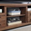 Manhattan Comfort Richmond 60" TV Stand with 2 Drawers and 4 Shelves in Brown - Default Title