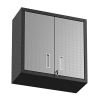 Manhattan Comfort Fortress 30" Floating Textured Metal Garage Cabinet with Adjustable Shelves in Grey - Default Title