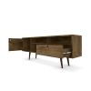 Manhattan Comfort Liberty 70.86" Mid-Century Modern TV Stand with 4 Shelving Spaces and 1 Drawer in Rustic Brown with Solid Wood Legs - Default Title