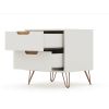 Manhattan Comfort Rockefeller 2.0 Mid-Century- Modern Nightstand with 2-Drawer in - Default Title