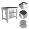 London 2 Piece Kitchen Set, Kitchen Island + Pantry , White /Walnut - White/Onyx