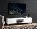 ACME Raceloma TV stand , LED, White & Chrome Finish 91995 - as pic