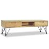 TV Stand 47.2"x13.8"x13.8" Solid Teak - Brown