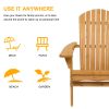 Folding Wooden Adirondack Lounger Chair with Natural Finish - Natural Wooden