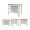 Austin 2 Piece Kitchen Set, Upper Wall Cabinet + Kitchen Island , White /Walnut - White /Light Oak