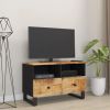 TV Stand 27.6"x13"x18.1" Solid Wood Mango - Black