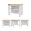 Caledon 2 Piece Kitchen Set, Kitchen Island + Upper Wall Cabinet , White /Walnut - White  /Light Oak