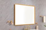 48x 36Inch LED Mirror Bathroom Vanity Mirror with Back Light;  Wall Mount Anti-Fog Memory Large Adjustable Vanity Mirror - Gold