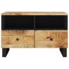 TV Stand 27.6"x13"x18.1" Solid Wood Mango - Black