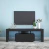 Modern Hot Style Accent Furniture Home Living Room Modern Tv Stand With Adjustable Led System  - Black