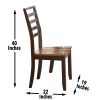 Captivating Side Chair - Cordovan Cherry Finish, Ladder Back - Optimal Comfort, Farmhouse or Style-Blending Environments, Set of 2 Chairs - as Pic