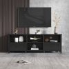 WESOME 70.08 Inch Length Black TV Stand for Living Room and Bedroom;  with 2 Drawers and 4 High-Capacity Storage Compartment. - Black