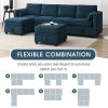 109*54.7" Chenille Modular Sectional Sofa,U Shaped Couch with Adjustable Armrests and Backrests,6 Seat Reversible Sofa Bed with Storage Seats for Livi