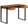 Desk 43.3"x21.7"x30.7" Solid Sheesham Wood and Steel - Brown