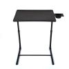 Adjustable TV Tray Table with Cup Holder;  Folding TV Dinner Table with 6 Height and 3 Tilt Angle Adjustments - black