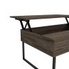 DEPOT E-SHOP Viena Lift Top Coffee Table, Flexible Shelf, Two Legs , Dark Walnut - as Pic