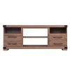 Manhattan Comfort Richmond 60" TV Stand with 2 Drawers and 4 Shelves in Brown - Default Title