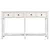 Console Table Sofa Table Easy Assembly with Two Storage Drawers and Bottom Shelf for Living Room, Entryway - Ivory