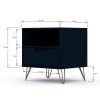 Manhattan Comfort Rockefeller 1.0 Mid-Century- Modern Nightstand with 1-Drawer in Tatiana Midnight Blue - Default Title