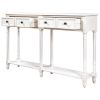 Console Table Sofa Table Easy Assembly with Two Storage Drawers and Bottom Shelf for Living Room, Entryway - Ivory