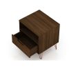 Manhattan Comfort Rockefeller 1.0 Mid-Century Modern 1-Drawer Nightstand in Brown - Default Title