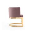 Manhattan Comfort Aura Blush and Polished Brass Velvet Dining Chair - Default Title