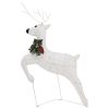 Reindeer & Sleigh Christmas Decoration 60 LEDs Outdoor White - White