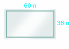 (ONLY FOR PICKUP) 60 in. W x 36 in. H Frameless LED Single Bathroom Vanity Mirror in Polished Crystal Bathroom Vanity LED Mirror with 3 Color Lights M