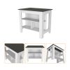 Caledon 2 Piece Kitchen Set, Kitchen Island + Upper Wall Cabinet , White /Walnut - White/Onyx