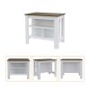 Norfolk 2 Piece Kitchen Set, Kitchen Island + Upper Wall Cabinet , White /Walnut - White /Walnut